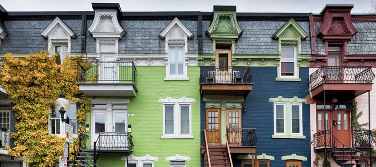 The Plateau-Mont-Royal in Montreal,QC on october 30,2016. It is the most densely populated borough in Canada, with 101,054 people living in an 8.1 square kilometre area.