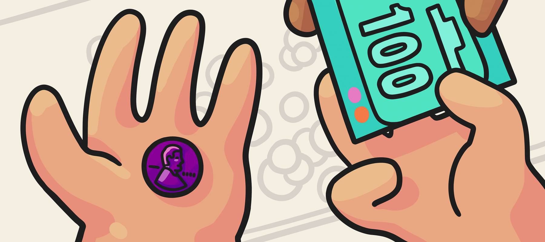 Hand with spare change
